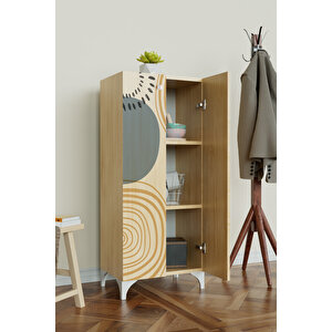 Circle Design 3 Raflı Çok Amaçlı Dolap Mutfak Salon Banyo Ofis Salon Dolabı