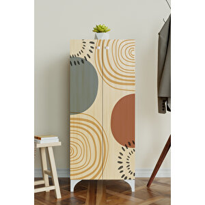 Circle Design 3 Raflı Çok Amaçlı Dolap Mutfak Salon Banyo Ofis Salon Dolabı