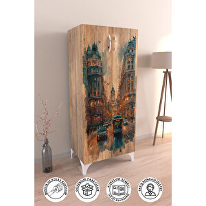 City Lights 3 Raflı Çok Amaçlı Dolap Mutfak Salon Banyo Ofis Salon Dolabı