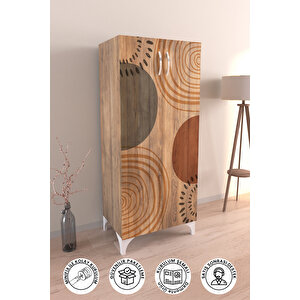 Circle Design 3 Raflı Çok Amaçlı Dolap Mutfak Salon Banyo Ofis Salon Dolabı