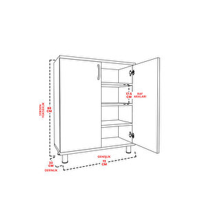 Soft Design 4 Raflı Ayakkabılık Antre Hol Çok Amaçlı Ayakkabı Dolabı