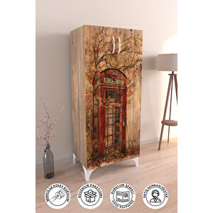 Phone Box 3 Raflı Çok Amaçlı Dolap Mutfak Salon Banyo Ofis Salon Dolabı