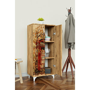 Phone Box 3 Raflı Çok Amaçlı Dolap Mutfak Salon Banyo Ofis Salon Dolabı