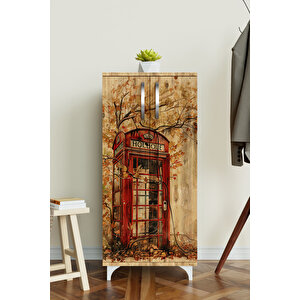 Phone Box 3 Raflı Çok Amaçlı Dolap Mutfak Salon Banyo Ofis Salon Dolabı