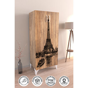 Eiffel Tower 3 Raflı Çok Amaçlı Dolap Mutfak Salon Banyo Ofis Salon Dolabı