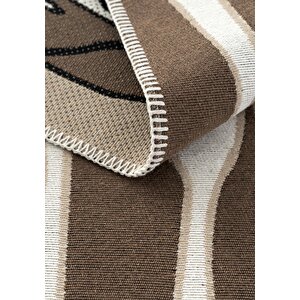 Cool Halı Perla Neo Prn 06 Brown White Pamuklu Banyo Balkon Kilimi Makinede Yıkanabilir Mutfak Kilim