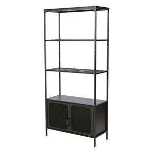 Adore Gaming Cage Metal Kitaplık - Siyah 80x177x36 Cm