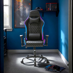 Adore Gaming Prime-x Pofesyonel Oyuncu - Siyah Suni Deri 69x119.5-130x76 Cm