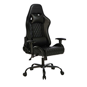 Adore Gaming Prime-x Pofesyonel Oyuncu - Siyah Suni Deri 69x119.5-130x76 Cm