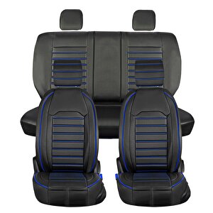 Mitsubishi Lancer Evolution Deri Oto Koltuk Kılıfı Ön Arka Set Giydirme Model Siyah Mavi Original Model