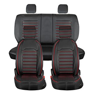 Alfa Romeo Junior Ibrida Deri Oto Koltuk Kılıfı Ön Arka Set Giydirme Model Siyah Kırmızı Original Model