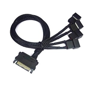 4598 Sata Power To Fan Çevirici 4 Port Y Pin Pwm Çoklayıcı Splitter Fan Kablosu