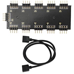 4848 Rgb Led Fan Şerit Hub Splitter 10 Port 12v 4 Pin Kablo Çoklayıcı.