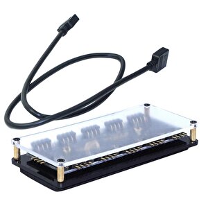 4848 Rgb Led Fan Şerit Hub Splitter 10 Port 12v 4 Pin Kablo Çoklayıcı.