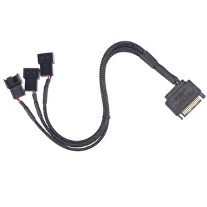 4597 Sata Power To Fan Çevirici 3 Port Y Pin Pwm Çoklayıcı Splitter Fan Kablosu