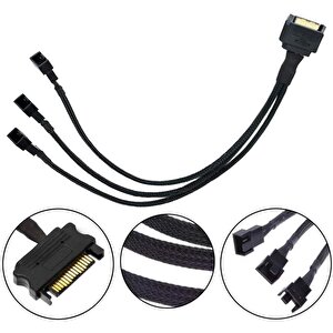 4597 Sata Power To Fan Çevirici 3 Port Y Pin Pwm Çoklayıcı Splitter Fan Kablosu