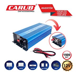 Carub Invertör 12v 1500w 220v Yükseltic+ Usb Çıkış