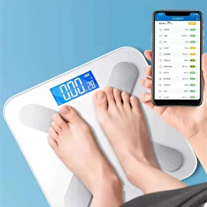 Di̇ji̇tal Banyo Baskül Ki̇lo Tarti Bluetooth Uygulama Destekli̇ Terazi̇