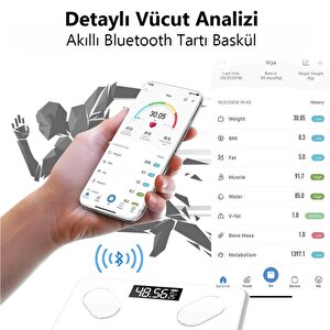 Di̇ji̇tal Banyo Baskül Ki̇lo Tarti Bluetooth Uygulama Destekli̇ Terazi̇