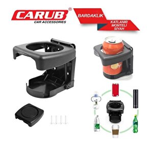 Carub Bardaklık Katlanır Otomatik Monteli Siyah