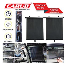 Carub Güneşlik Perde Otomatik Makaralı 2li̇ 40x45