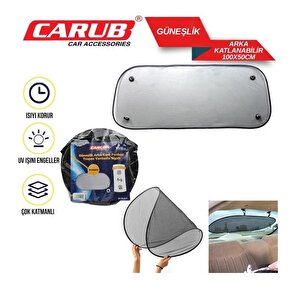 Carub Güneşlik Perde Arka Oval Vantuzlu 100x50