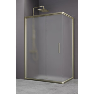 Minesota Temperli 6 Mm Dikdörtgen Cam Duşakabin Bronz Profil Buzlu Cam 90x150 cm