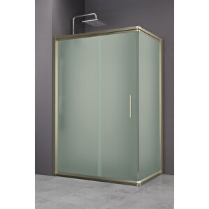 Minesota Temperli 6 Mm Dikdörtgen Cam Duşakabin Bronz Profil Buzlu Cam 80x110 cm
