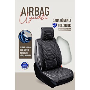 Tofaş Doğan Slx Uyumlu Lüx Deri Oto Koltuk Kılıfı Ön Arka Takım Crystal Serisi Si̇yah Beyaz