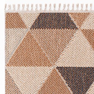 Bress 1405 Sarı Kolay Kullanım Hav Toz Vermez Hasır Dokulu Bukle Örgü Modern Desen Halı 100x350 cm