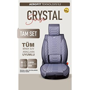 Chevrolet Spark Uyumlu Lüx Deri Oto Koltuk Kılıfı Ön Arka Takım Crystal Serisi Füme Füme
