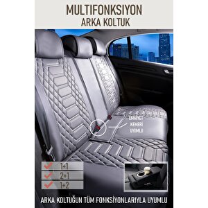 Hyundai Genesis Uyumlu Lüx Deri Oto Koltuk Kılıfı Ön Arka Takım Crystal Serisi Füme Füme