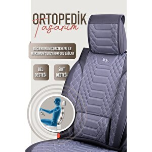 Kia Venga Uyumlu Lüx Deri Oto Koltuk Kılıfı Ön Arka Takım Crystal Serisi Füme