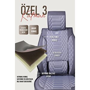 Kia Venga Uyumlu Lüx Deri Oto Koltuk Kılıfı Ön Arka Takım Crystal Serisi Füme