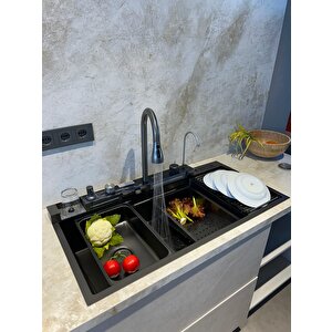 The Sink Marinax 100x50 Ultra Teknolojik Eviye Seti Sol Damlalıklı