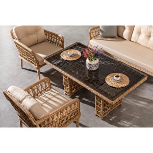 Maldi̇v Bahçe Balkon Oturma Grubu  (3+1+1+masa)