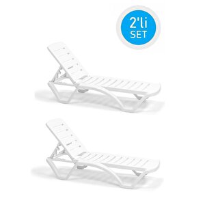 Omnipazar Sy-2537 Beyaz Elite Plaj Havuz Şezlong