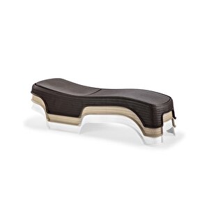 Omnipazar Sy-2536 Beyaz Brezza Royal Rattan Lüks Şezlong 2'li Set