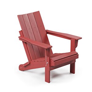 Kırmızı Adirondack Serisi Düz Sırtlı Katlanır Sandalye, Tekli Kırmızı Koltuk, Balkon,bahçe,mobilya