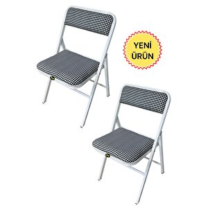 Hey 2'li Katlanır Kamp Sandalyesi Piknik Sandalyesi Kazayağı Beyaz