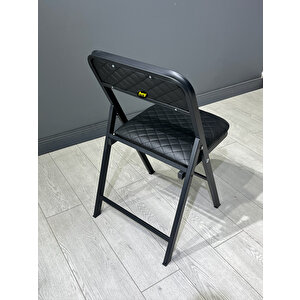 Hey 2'li Katlanır Kamp Sandalyesi Piknik Sandalyesi Siyah Deri Baklava