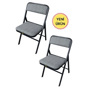 Hey 2'li Katlanır Kamp Sandalyesi Piknik Sandalyesi Kazayağı Siyah
