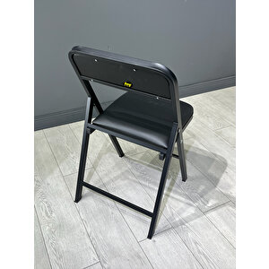 Hey Katlanır Kamp Sandalyesi Piknik Sandalyesi Siyah Deri