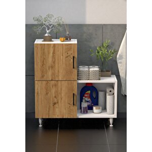 2 Kapaklı L Çok Amaçlı Banyo Dolabı Çam