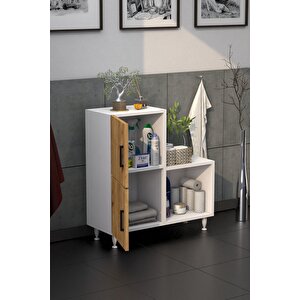 2 Kapaklı L Çok Amaçlı Banyo Dolabı Çam