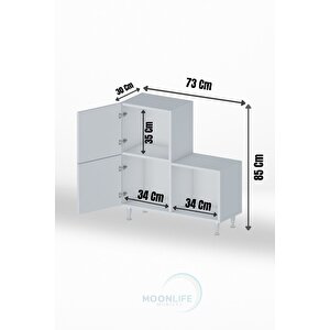 2 Kapaklı L Çok Amaçlı Banyo Dolabı Çam