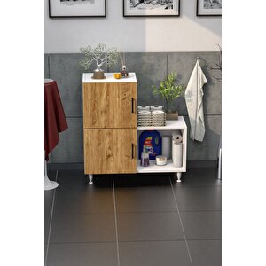 2 Kapaklı L Çok Amaçlı Banyo Dolabı Çam