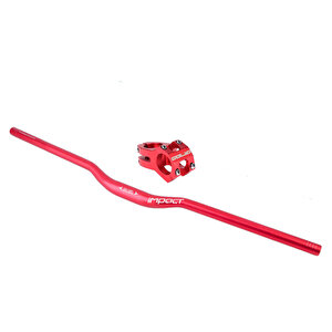 İmpact Kırmızı 740mm Alüminyum 31.8 Bisiklet Gidon + Boğaz Seti