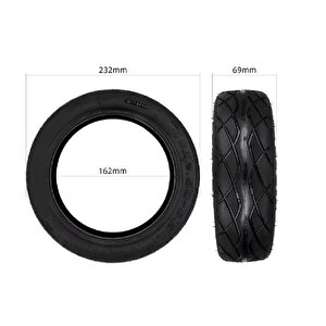 Hota 10x2.50-6.5 Tubeless Elektrikli Scooter Dış Lastik