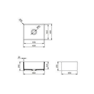 Lavello Eviye 60 Cm Mat Anrasit 1137-020-0120-03